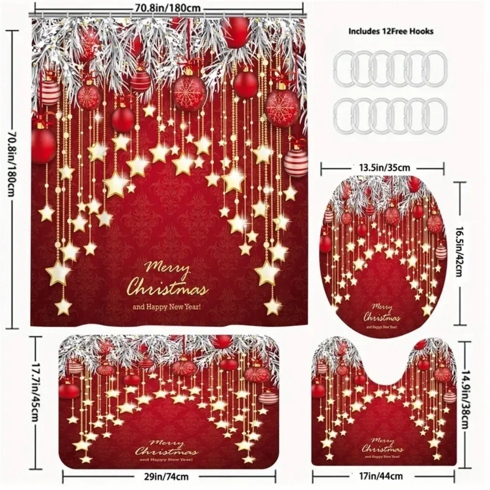 4pc Mery Christmas Bathroom Set NWT